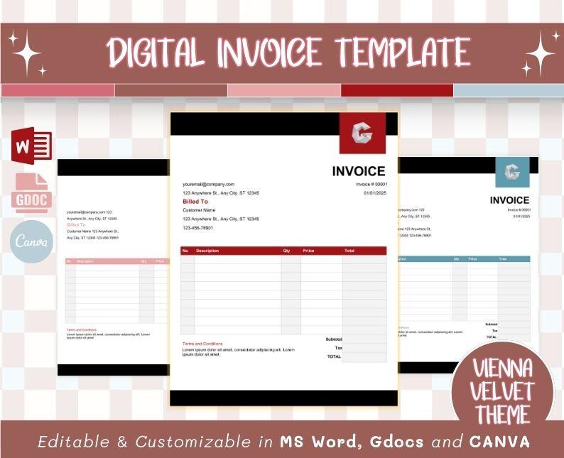 Simple Invoice Templates for Microsoft Word, Google Docs, and Canva ...