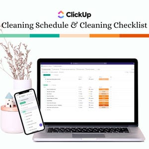 ClickUp Cleaning Schedule | Organized Home Cleaning Schedule and Cleaning Checklist |Household Planner