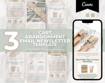 Editable Household Items Cart Abandonment Email Template  for Klaviyo Mailchimp, E-commerce Newsletter Template for Small Business Owner