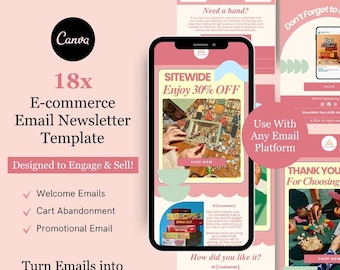 E-commerce Email Marketing Newsletter Canva Template Bundle for Klaviyo Mailchimp and Flodesk | Toys and Games