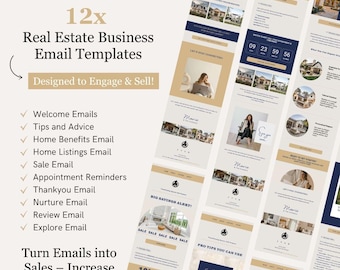 Natural Cream Flodesk Real Estate Business Email Templates Bundle