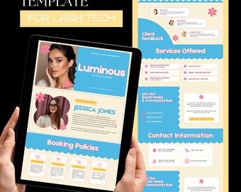 Pastel Lash Tech Acuity Scheduling Template | Editable Canva Booking Site Template