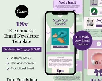 Pacote de modelos Canva para newsletter de e-mail marketing para Klaviyo, Mailchimp e Flodesk | Acessórios de viagem