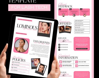 Pink & Black Lash Tech Acuity Scheduling Template | Editable Canva Booking Site Template
