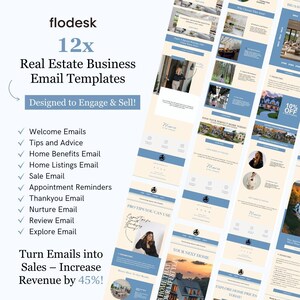 Blue Flodesk Real Estate Business Email Templates Bundle