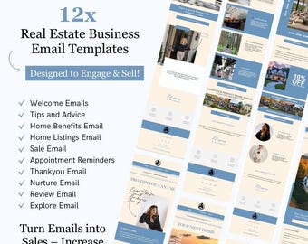 Blue Flodesk Real Estate Business Email Templates Bundle