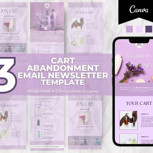 Edytowalny szablon wiadomości e-mail o porzuconym koszyku z produktami do pielęgnacji włosów dla Klaviyo Mailchimp, szablon biuletynu e-commerce dla właścicieli małych firm