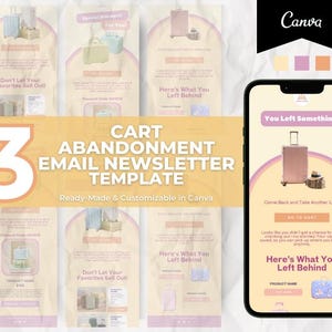 Klaviyo Mailchimp 用の編集可能な旅行用品カート放棄メール テンプレート、中小企業経営者向けの E コマース ニュースレター テンプレート