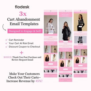 Flodesk メール マーケティング テンプレート | Flodesk ミニマリスト カート放棄メール シリーズ | コンバージョン率の高いメール テンプレート | ピンク