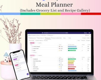 Meal Planner ClickUp Template for Beginners | Meal Prep Schedule | Grocery list | Recipe Gallery