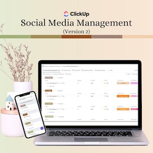 Social Media Management ClickUp Template for Beginners  | ClickUp Social Media Calendar | ClickUp for Small Business
