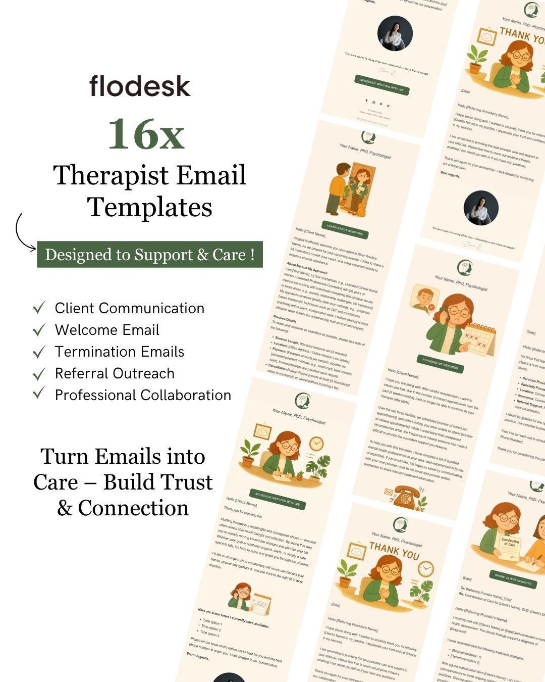 Therapist Flodesk Email Templates Bundle - Etsy