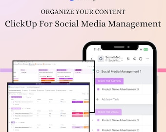 ClickUp Template for Social Media Management | Social Media Calendar for Social Media Managers & Content Planning