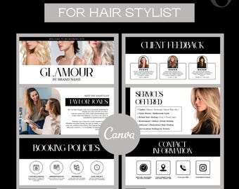 Black & White Acuity Scheduling Template Hair Stylist| Editable Canva Booking Site Template