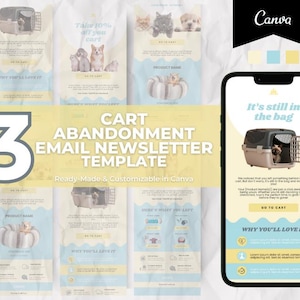 Klaviyo Mailchimp 用の編集可能なペット用おもちゃカート放棄メール テンプレート、中小企業経営者向けの E コマース ニュースレター テンプレート