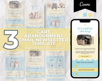Editable Pet Toys Cart Abandonment Email Template  for Klaviyo Mailchimp, E-commerce Newsletter Template for Small Business Owners