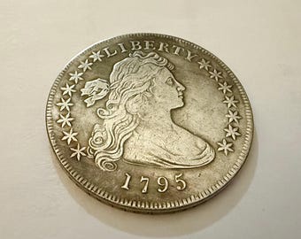 1795 Liberty Draped Bust Silver-Plated 1 Dollar U.S. Coin Commemorative Reproduction Replica Key Year