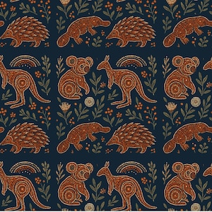 Papier sans couture Animaux d'Australie | Papier numérique | Utilisation commerciale | Koala, kangourou