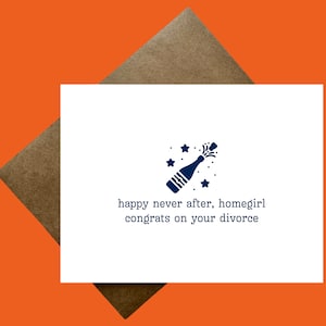 Tarjeta de divorcio / Tarjeta de ruptura / Humor / Apoyo / Anímate / Tarjeta de apoyo al divorcio / Pasando por un divorcio / Ruptura / Felicitaciones por el divorcio