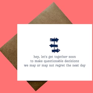 Carte amusante pour un ami / Carte de voeux amusante / Juste parce que / Humour / Soutien / Encouragement / Je pense à vous / Encourager / Faire face