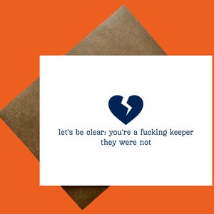 Tarjeta de divorcio / Tarjeta de ruptura / Humor / Apoyo / Anímate / Tarjeta de apoyo al divorcio / Pasando por un divorcio / Ruptura / Felicitaciones por el divorcio