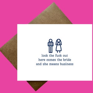 Carte de mariage / Carte de fiançailles / Félicitations / Cadeau de shower de bébé / Cadeau de mariage / Shower de bébé / Carte drôle pour la mariée / Future mariée