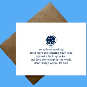 Grappige leraar kaart/leraar waardering/kaarten voor leraren/leraar cadeau/wenskaart voor leraar/leraar ondersteuning/aanmoediging