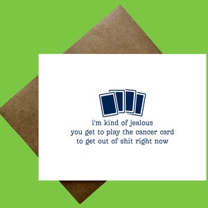 Tarjeta de cáncer / Tarjeta de quimioterapia / Tarjeta de quimioterapia divertida / Humor / Apoyo / Estímulo / Tarjeta de apoyo al cáncer / Pasar por quimioterapia / La quimioterapia apesta
