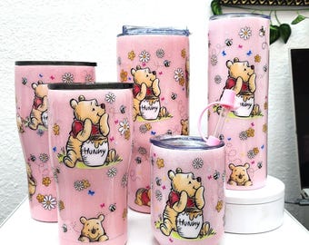 Winnie the pooh epoxy and glitter cup