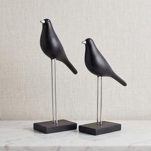 Art Deco Multicolour Resin Figurine | Polished Chrome Finish Home Decor
