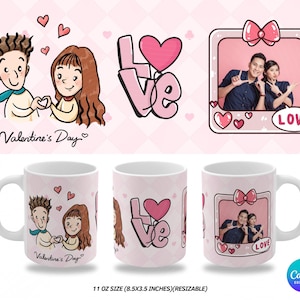 Valentine&#39;s Day Mug Wrap: 11oz Sublimation Design (Digital Download)