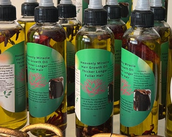 Himmlisches Wunder-Haarwuchsöl: Hausgemachte natürliche Kräuterinfusion. Gleiche Produkte Neue Etiketten