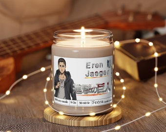 EREN JAEGER soy candle, soy wax candle. Essence of Shingeki no kyojin in every flame, attack on titans fandom. 9Oz