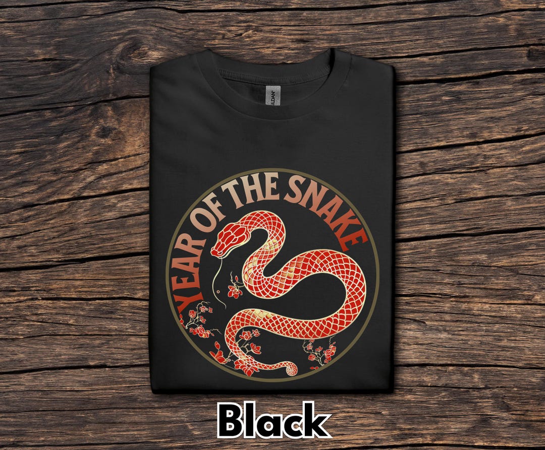 Year of the Snake Shirt, Red Gold Snake Chinese New Year Design, Zodiac
