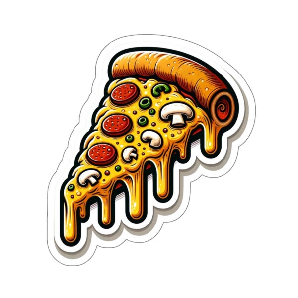 Indulge in pizza perfection with our mouthwatering slice sticker, A must-have for every pizza lover, gift for foodie, gift for him