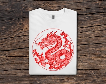 Chinese new year shirt, Year of the Dragon, Dragon shirt, 2024, Lunar new year, Dragon gift, Celebration shirt, Red Dragon 2024