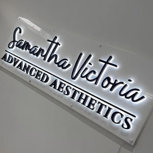 Custom Metal Backlit 3D Logo Sign: Salon, Spa, Business