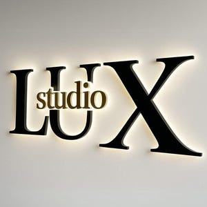 Letrero de salón de belleza, letrero iluminado con halo, letrero con logotipo comercial, letrero retroiluminado personalizado, letras metálicas grandes, letrero metálico 3D, letrero iluminado, letrero de cafetería