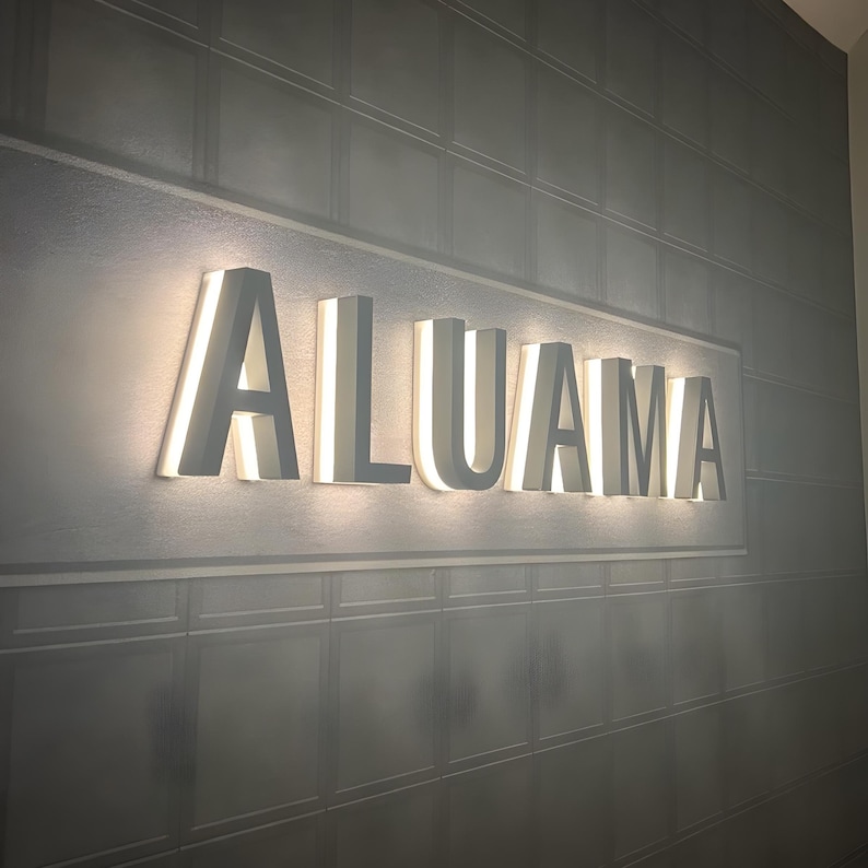 Custom Backlit Metal Sign, Salon Logo Sign, LED Reception Sign, 3D Business Signboard, Storefront Sign, Boutique Sign, Halo Lit image 11