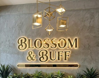 Custom 3D Metal Backlit Sign, Business Logo Sign, Backlit LED Sign, Personalized Signage, Illuminated Letters For Wall, Outdoor Shop Sign