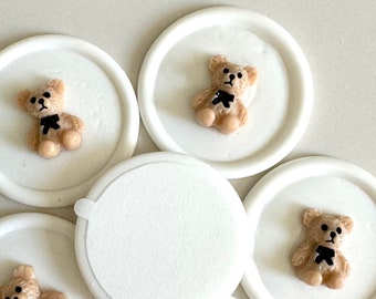 Sello de cera de oso para invitación de baby shower Invitación de baby shower con temática de oso Invitación de baby shower "Podemos esperar" Fiesta temática de osito de peluche