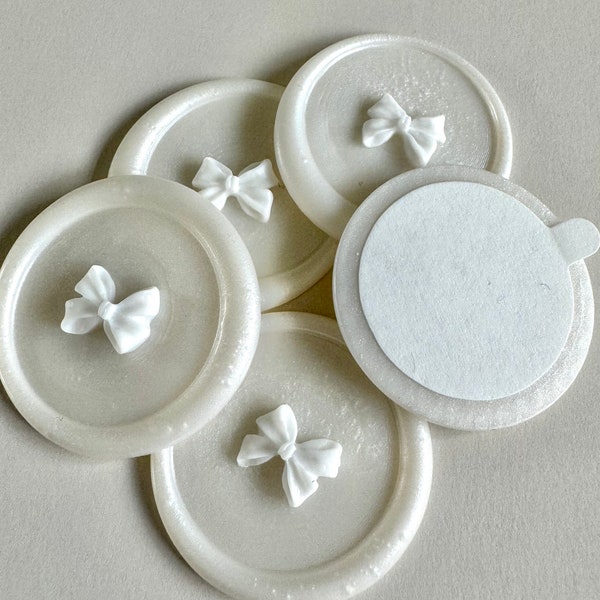 Bow Wax Seal Sticker Petite Bow Wax Seal Wedding Bow Charm Minimalist White Bow Wax Seal Sticker White Bow Vellum Wax Seal Envelope Bow Seal