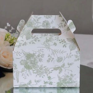 Toile Gift Box Bridesmaid Proposal Toile de Jouy Party Favor Box French Toile Baby Shower Favor Container Floral Gable Box with Handle Gift