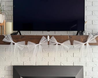 Lazo de tul con perlas para despedida de soltera, pancarta, arco de boda, guirnalda, fondo de mesa con forma de corazón, banderines para despedida de soltera, decoración con temática de prosecco y perlas