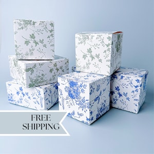 Toile Geschenkbox Hochzeitsbevorzugung Toile de Jouy Partybevorzugung Verpackung Französischer Toile Brautbevorzugung Behälter Floral Brautdusche Favor Box Elegant