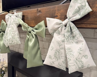 Decoración para fiesta en el jardín, lazo para exteriores, fiesta de graduación, jardín, despedida de soltera, telón de fondo, pancarta floral, decoración floral verde salvia, banderines para bebé en flor