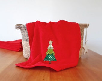 Christmas guest towel red, towel, applications, Christmas gift, gift for Christmas, Advent gift, Christmas tree