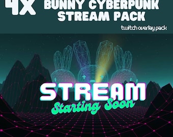 Animated Stream Pack Overlay Bunny Cyberpunk Purple Twitch Streaming Package Cyberpunk Aesthetic | Affordable