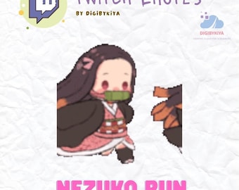 Animated Twitch Emote, Demon Slayer,  Run Nezuko Kamado - Ready to Use for Streamers