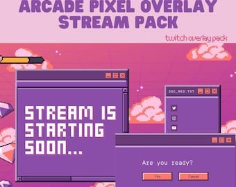 Animated Stream Pack Overlay Arcade Pixel Twitch Streaming Package Cozy Aesthetic | Affordable